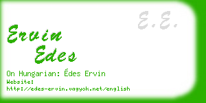 ervin edes business card
